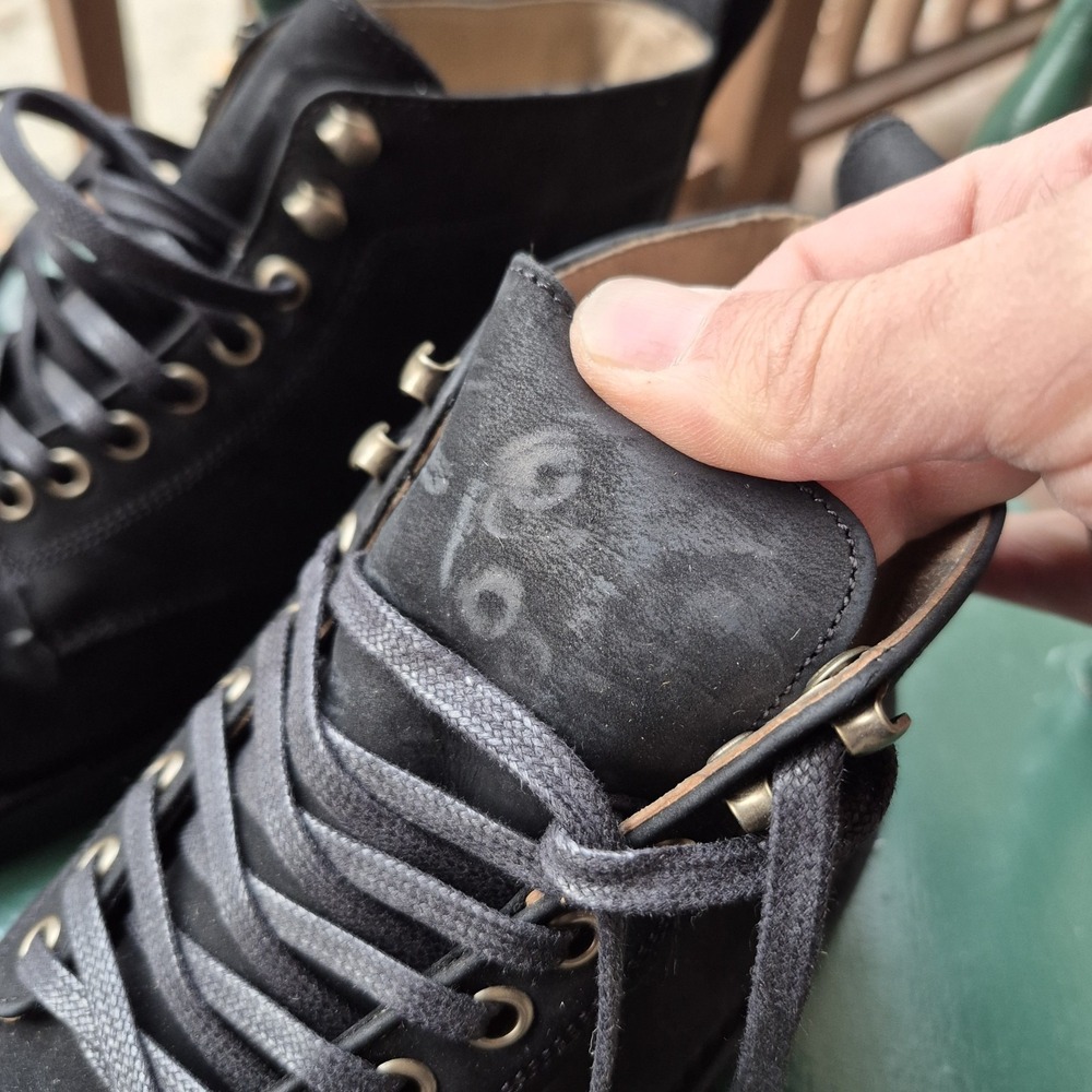 Taylor Stitch Moto Boot Black Waterproof Nubuck Leather Mens 10 Welted Preppy - Picture 8 of 15